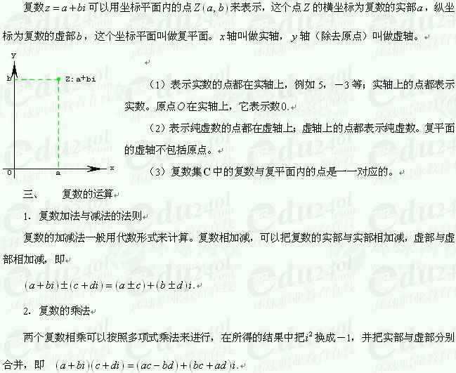 【江苏成人高考】复习资料理科数学-复数